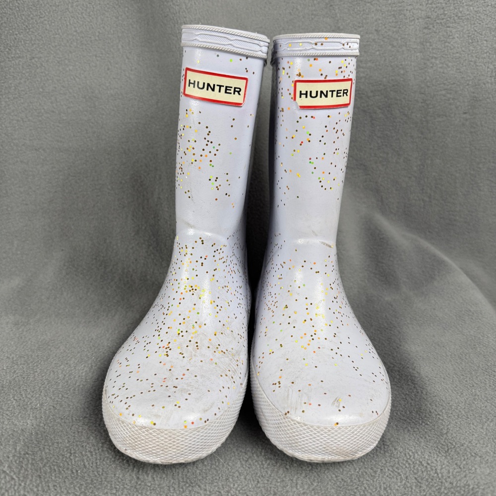 Hunter Kids First Classic Glitter Rain Boots Lilac Purple Waterproof US 11